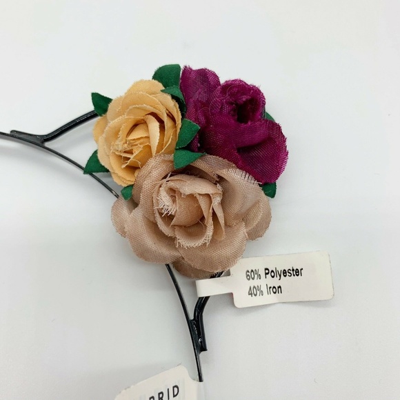 Torrid Floral Cat Ear Black Metal Headband NWT - Picture 2 of 3